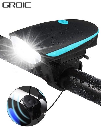 Buy Bike Light with Horn Set,USB Rechargeable Bicycle Light with Bell,Bike Front Light for Electric Scooter Kids,Bicycle Front Light with 2 Modes Sound Siren,3 Lighting Modes (Light and Horn) in Saudi Arabia
