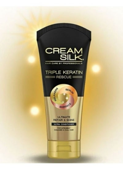 Buy Cream Silk Triple Keratin Rescue Ultimate Straight Conditioner 340 ML in UAE