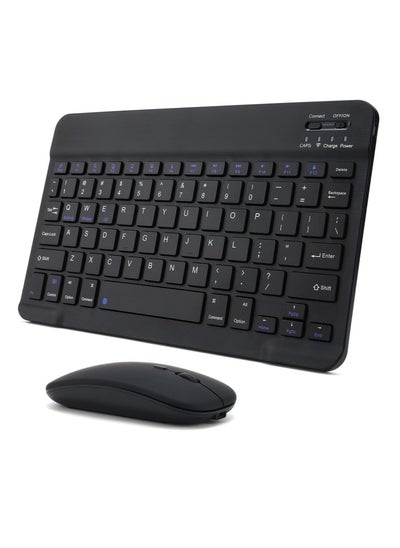 اشتري Rechargeable Bluetooth Keyboard and Mouse Combo Ultra-Slim Portable Compact Wireless Mouse Keyboard Set for Android Windows Tablet Cell Phone iPhone iPad Pro Air Mini, في الامارات