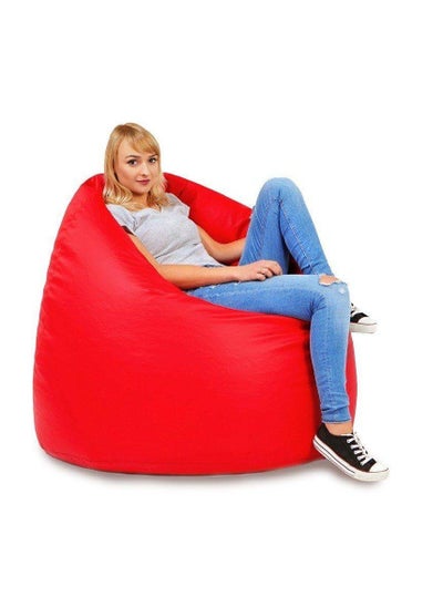 اشتري Comfy Pvc Classic Red Large Adult Bean Bag With Bouncy Virgin Beans Filling في الامارات