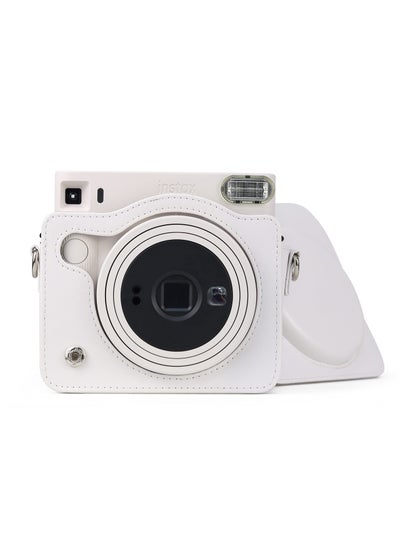 Buy Square SQ1 Case Protective Case for Fujifilm Instax Square SQ1 Instant Camera PU Leather Cover with Adjustable Shoulder Strap, White in UAE