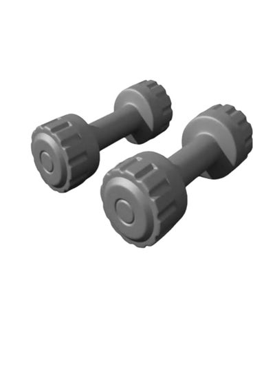 Buy 2 PVC Dumbbells Each Piece Weighs 5 Kg, Colour: grey in Egypt