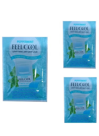 Buy 3 Pieces of Mint flavored mouth freshener strips consisting of 24 strips in Saudi Arabia