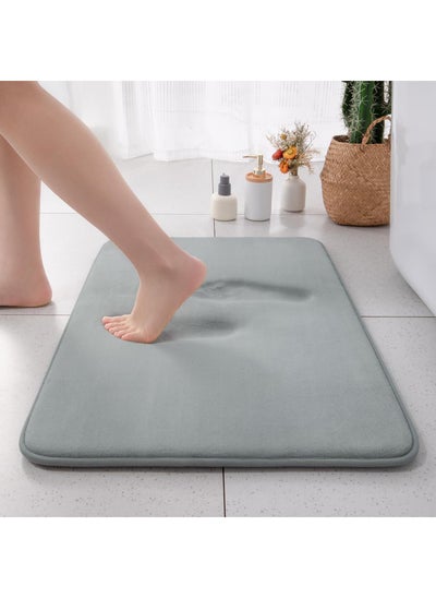 اشتري 30*40CM Simple Thickened And Comfortable Coral Fleece Household Memory Foam Bathroom Absorbent Foot Mat في الامارات