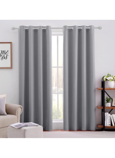 Buy 1 Panel Blackout Curtains,Darkening Curtains Decorative Thread Foil Blackout Curtains, Thermal Insulated Room Darkening Curtains for Bedroom Living Room 214x132 cm in UAE