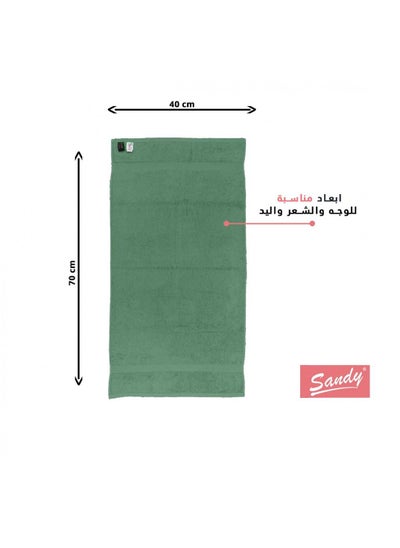 Buy SANDY 100% Cotton Luxury Bath Towel for Face , Eco-Friendly , Super Soft ( 70x40)cm, Olive in Saudi Arabia