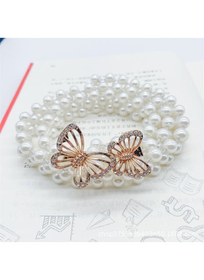 اشتري Elegant Pearl Waist Chain for DressesTwo gold butterflies Two gold butterflies في الامارات