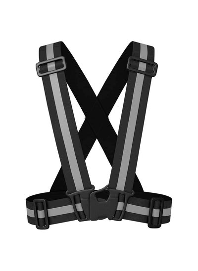 Buy Adjustable Reflective Vest Belt For Safety With High Visibility Black in UAE