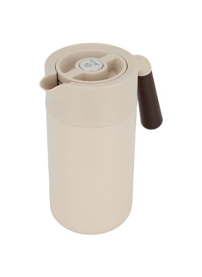 Buy Tara Thermos Light Brown With Wooden Handle 1.2L in Saudi Arabia