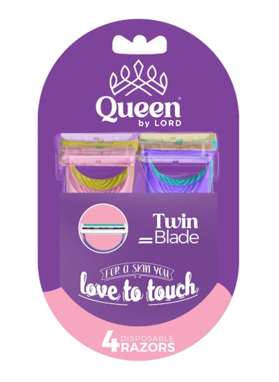 Buy Queen For Women 4 Disposable Color Razors in Egypt