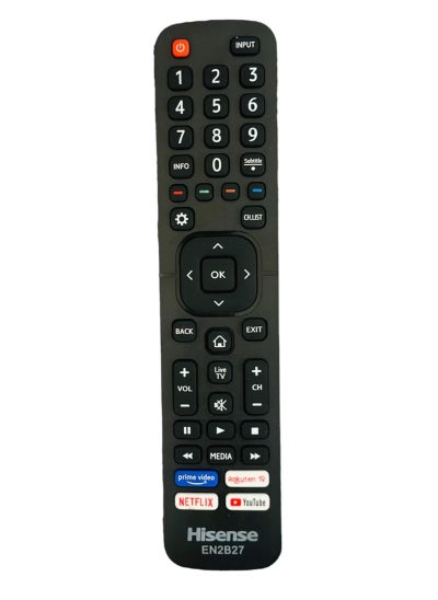 اشتري Hisense Smart TV Remote - Replacement Remote Control For Hisense Smart TV Remote, with Netflix, Prime Video, YouTube, Google Play Buttons Black في الامارات