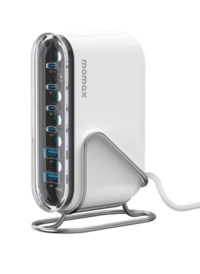 Buy Momax 1-Charge Flow+ GaN Tech Desktop Charger 6 Ports 120W - White in Saudi Arabia