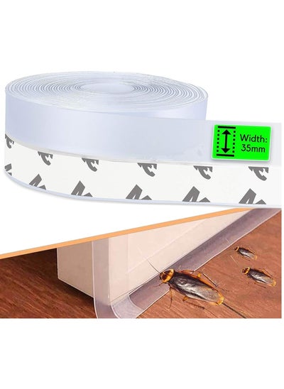 Buy Weather Stripping Door Seal 16.5Ft, Silicone Door Bottom Seal, Soundproof and Anti-Collision Adhesive Transparent Seal Strip for Doors and Windows Gaps (35mm) in Saudi Arabia