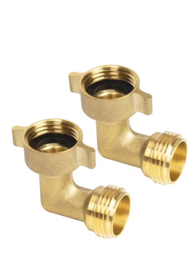 اشتري 90 Degree Hose Elbow - 3/4" NH Thread,Garden Elbow Connector,Perfect for RV, Washing Machine, Faucet - 2 Pack في السعودية