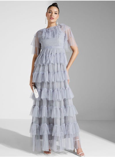 Buy Ruffle Mesh Dress in Saudi Arabia