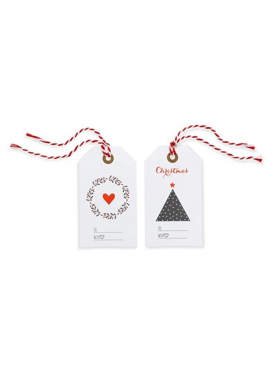 Buy Red White And Blue Gift Wrap Tags (Red White Blue Tags With Red String) in Saudi Arabia