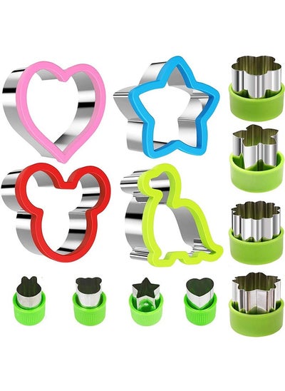 Buy Stainless Steel Sandwiches Cutter set, Mickey Mouse & Dinosaur & Heart & Star Shapes Sandwich Cutters Cookie Cutters Vegetable cutters-Food Grade Cookie Cutter Mold for Kids in UAE