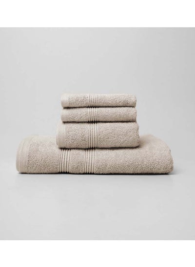 Buy 4 Pieces Set by La'Marvel, Silver Cloud 550 GSM 100% Cotton Luxury Home Towels in Saudi Arabia