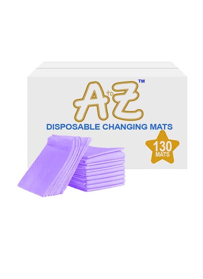 Buy A to Z - Disposable Changing Mat size (45cm x 60cm) Large- Premium Quality for Baby Soft Ultra Absorbent Waterproof - Pack of 130 - Lavender in UAE