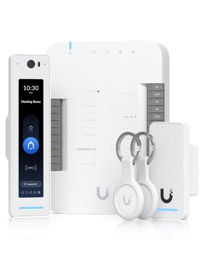 اشتري Ubiquiti G2 Starter Kit, Door Hub, G2 Reader, 10x Access Cards, PoE Passthrough, White & Blue LEDs, Polycarbonate & Glass Material, IP55 Weatherproofing, White | UA-G2-SK في الامارات