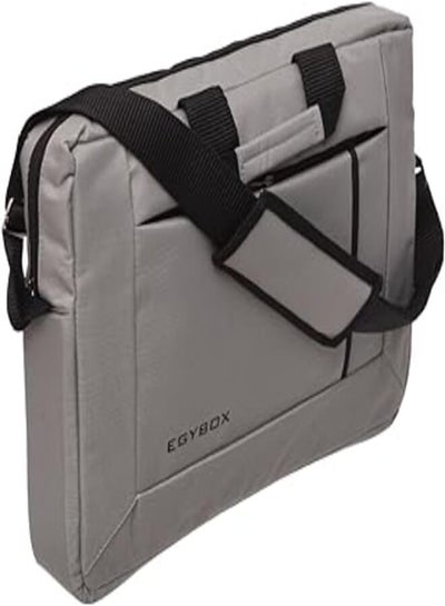 Buy Dragon Egy Box Fabric Zipper Classic Laptop Case With Front Pocket And Shoulder Hand Strap For Laptop Protection 15 IN - Grey in Egypt