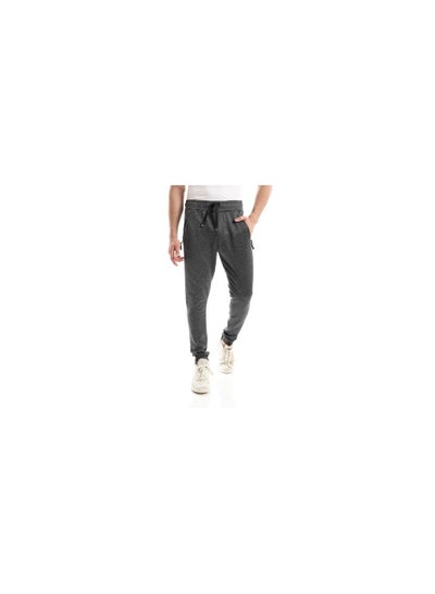 Buy Polyester Solid Zipper Pockets Pants - Heather Dark Grey in Egypt
