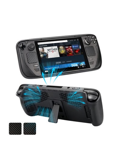 اشتري Foldable Kickstand Protective Case for Steam Deck, TPU Cover Shockproof Non-Slip Anti-Collision Design Steam Deck Accessories, Black في الامارات