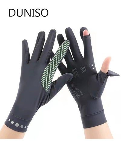 اشتري Women UV Sun Protection Gloves Full Finger Touchscreen Non Slip Gloves Breathable Summer Outdoor Gloves for Driving Riding Outdoor في السعودية