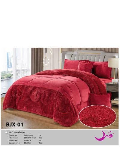 Buy Moon Fur Winter King Size 6 Pieces Quilt Set Bedspread 250x230cm in Saudi Arabia