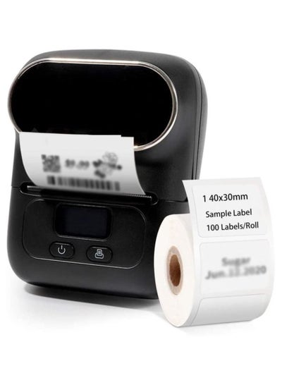 Buy Label Makers, Portable Bluetooth Thermal Label Maker Printer for Barcode, Clothing, Jewelry, Retail, Mailing, Compatible with Android and iOS System, with 1 Pack 40 × 30mm Label (Black) in UAE