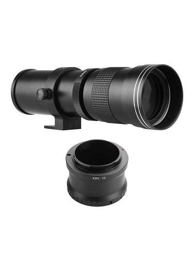 Buy Camera MF Super Telephoto Zoom Lens F/8.3-16 420-800mm T Mount with NEX-mount Adapter Ring Universal 1/4 Thread Replacement in UAE
