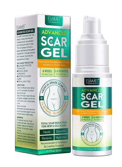 Buy Scar Removal Gel Advanced Scar Gel Soften and Flattens Scars Resulting from Surgery Injury Burns Natural Scar Treatment for Face & Body 50ml in UAE