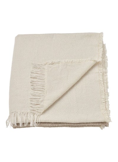 Buy Throw offwhite/beige 130x170 cm in Saudi Arabia