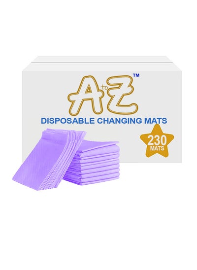 اشتري A to Z - Disposable Changing Mat size (45cm x 60cm) Large- Premium Quality for Baby Soft Ultra Absorbent Waterproof - Pack of 230-Lavender في الامارات