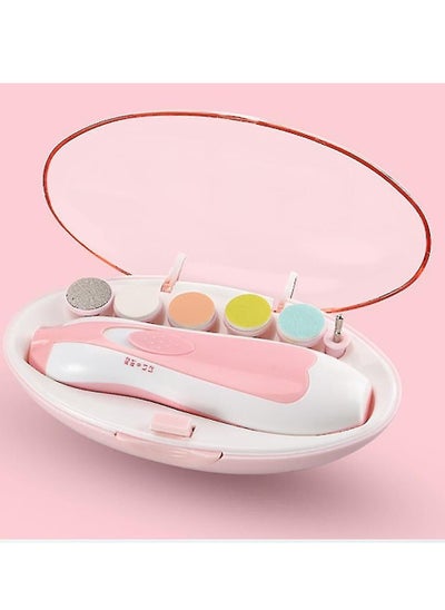 Buy 6-In-1 Electric Nail File Trimmer Tool Kit With LED Light For Children Nail Clippers Set with Travel Case- Safe Baby Nail File Trimmer in UAE