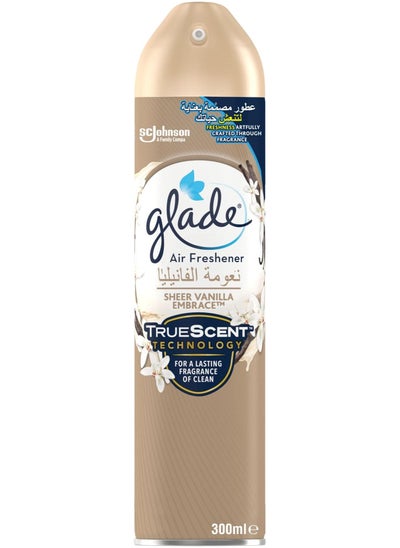 Buy Glade Aerosol Sheer Vanilla Embrace Air Freshener, Refresh Every Room In Your Home, 300ml in UAE