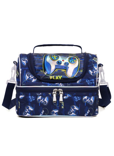 اشتري Eazy Kids Dual Compartment Lunch Bag Gamer - Blue في الامارات