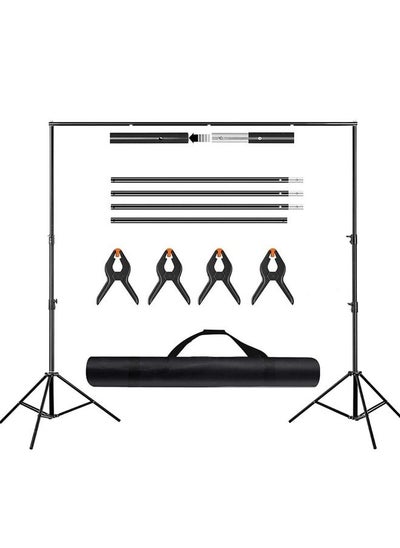 اشتري Padom Backdrop Stand 6.5*10ft ,2*3m with Spring Clamp, Photo Video Party Background Stand Support System for Wedding, Photography, Advertising Display, Parties, with Carring Bag في الامارات