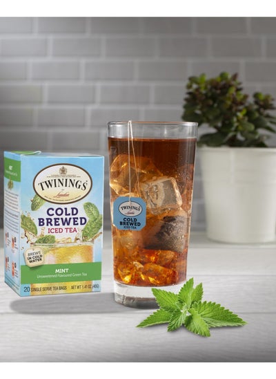 Buy Twinings Mint Green Cold Brewed Iced Tea Bags, 20 Count (Pack of 6) in UAE