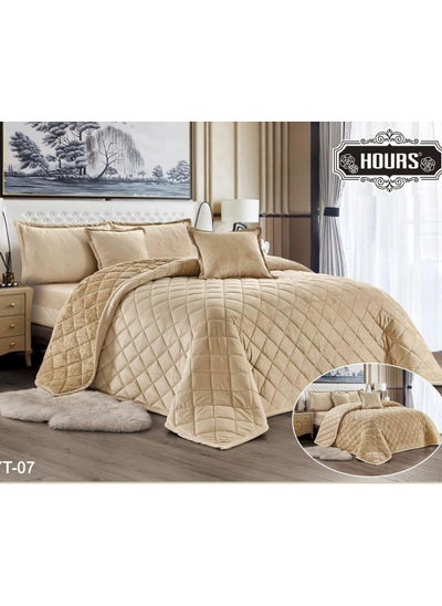 Buy 6 Pieces Winter Royal Comforter One Velvet Side And One Side Fur King Size in Saudi Arabia