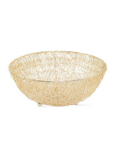 اشتري Fiesta Decorative Bowl, Gold - 29.2x8.3 cm في الامارات