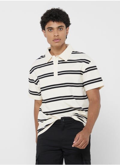 اشتري Men'S Polo Striped Short Sleeve T-Shirt في الامارات