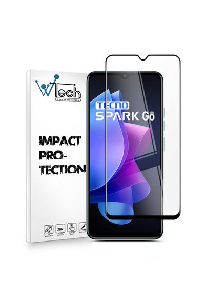 اشتري واقي شاشة من الزجاج المقوى بغطاء كامل من Premium E2E لهاتف Tecno Spark Go 4G 2023 شفاف في السعودية