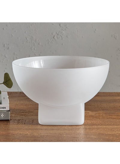 Buy Lemont Frosted Glass Decorative Bowl 28 x 17 x 28 cm in Saudi Arabia