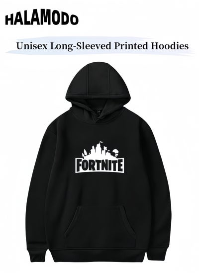 Buy Unisex Hoodies Long-Sleeved Printed Tops Casual Sweatshirts Soft Sportswear Fashion Youth Pullovers with Drawstrings and Large Pockets for Daily Wear in Saudi Arabia