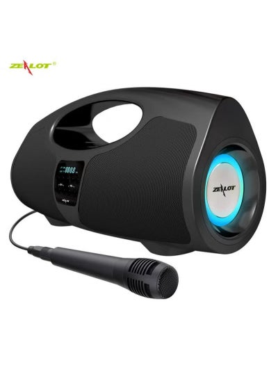 Buy Subwoofer Bluetooth Handheld Speaker K-song Wired Microphone in Saudi Arabia