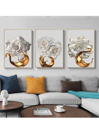 Buy Abstract Flower Themed 3-piece Set, Bedroom And Living Room Mural 40x60cm in UAE