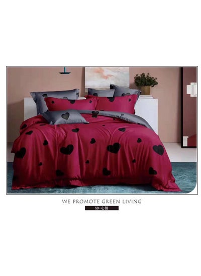 Buy 6Pcs Bedding Set Solid Color Luxury Bedding Duvet Cover Set  King Size Bed Set vine design in UAE