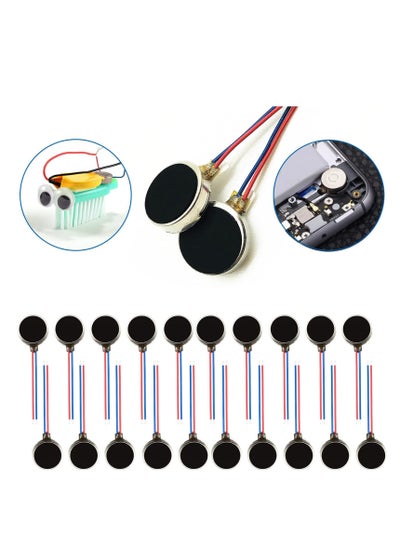 Buy Mini Vibration Motors, 20 Pcs 12000rpm Flat Coin Button-Type Micro DC Vibrating Motor, for Projects Electronic Device Repair, Single Board Computers Project, Classroom Project Bots Cable 2in in Saudi Arabia