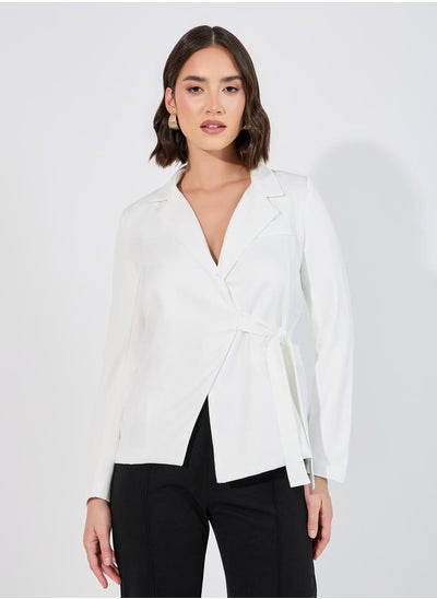 Buy Notch Collar Blazer Wrap Top in Saudi Arabia